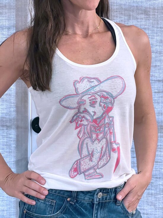 Bella Canvas Tops - Ole Miss Col Reb neon pink Colonel Rebel mom gift Tank Top